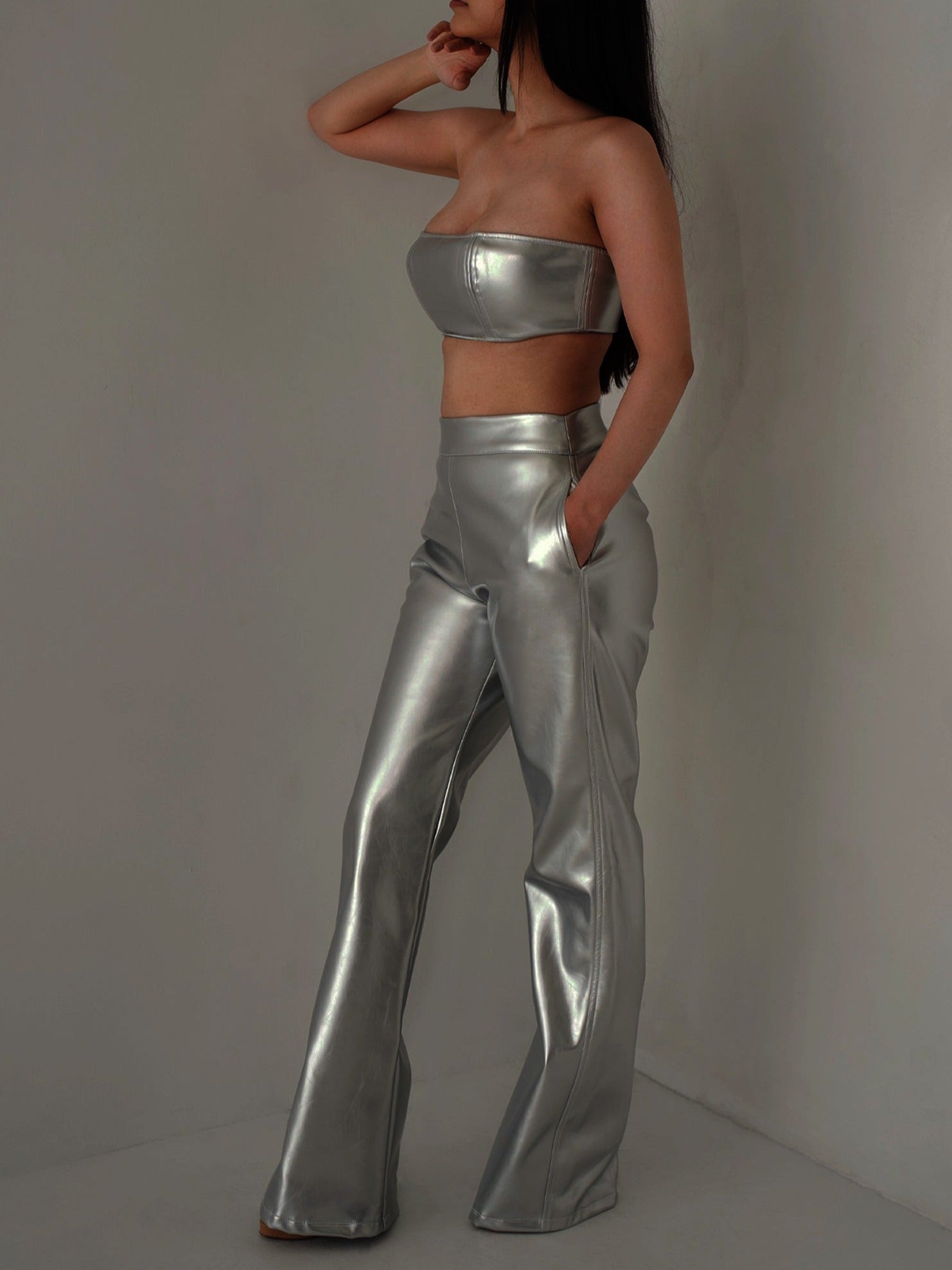 The Pyrite Metallic High-Waisted Pant