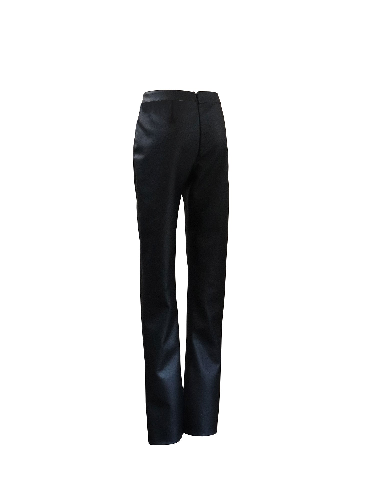 black faux leather pant - back