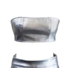 The Pyrite Metallic Bandeau Top front