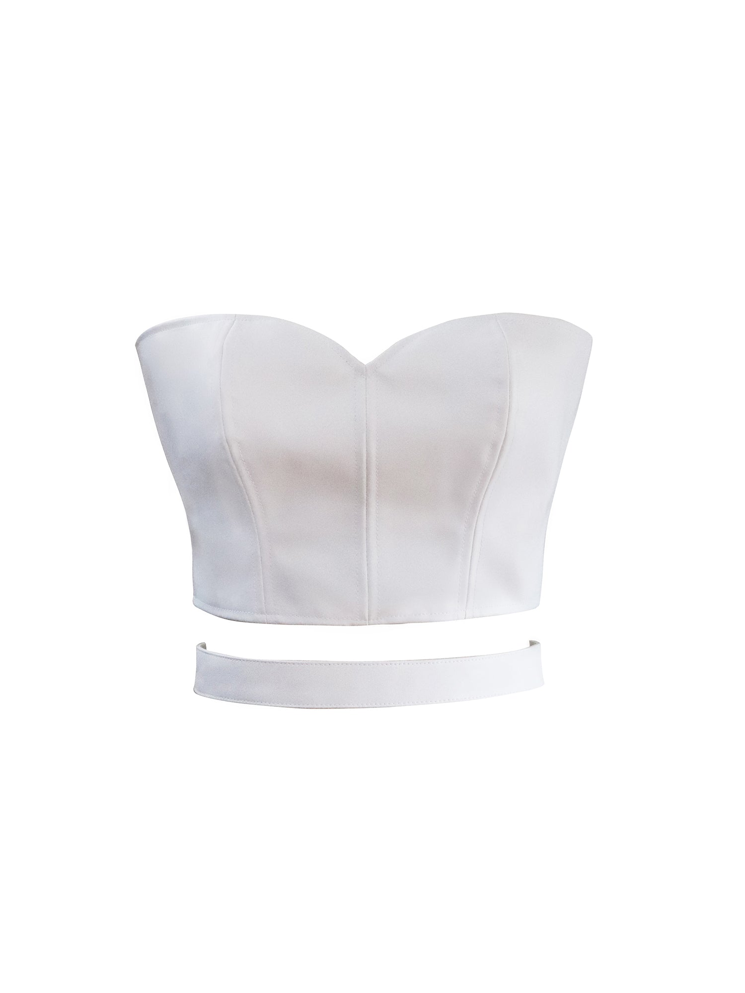 The Harlee Sweetheart Bustier Top - white front