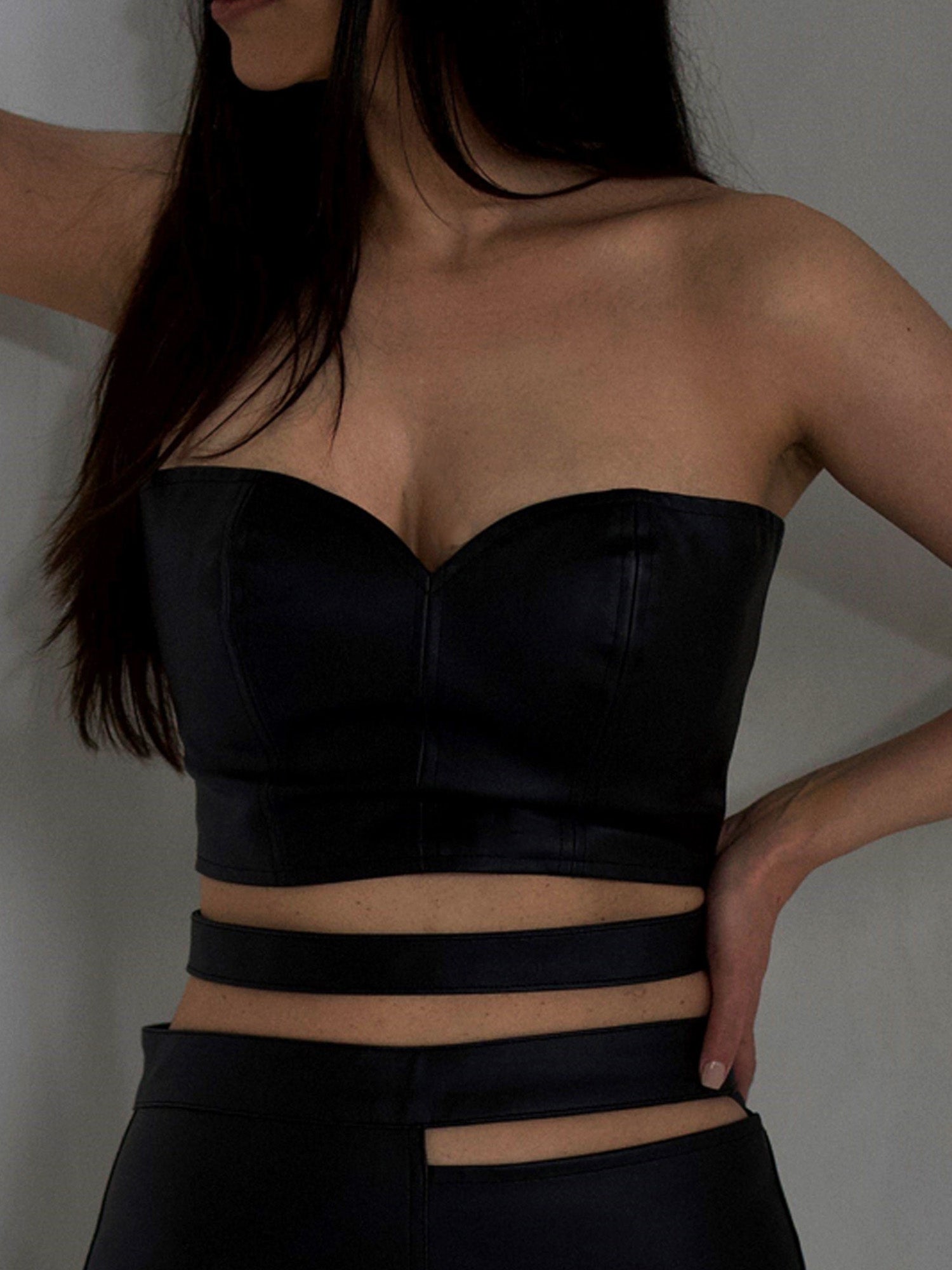 NEW NBD Hailee Bustier Top in Black STRAPLESS CORSET BONED SIZE S SMALL *MM